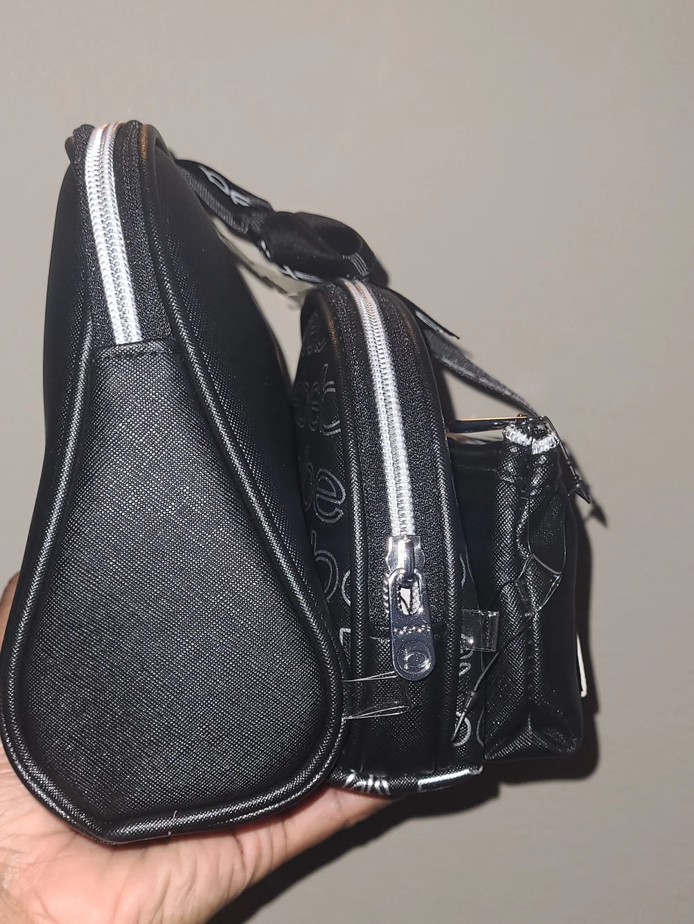 bebe Black Logo Mini Backpack & Cosmetic Pouch Set